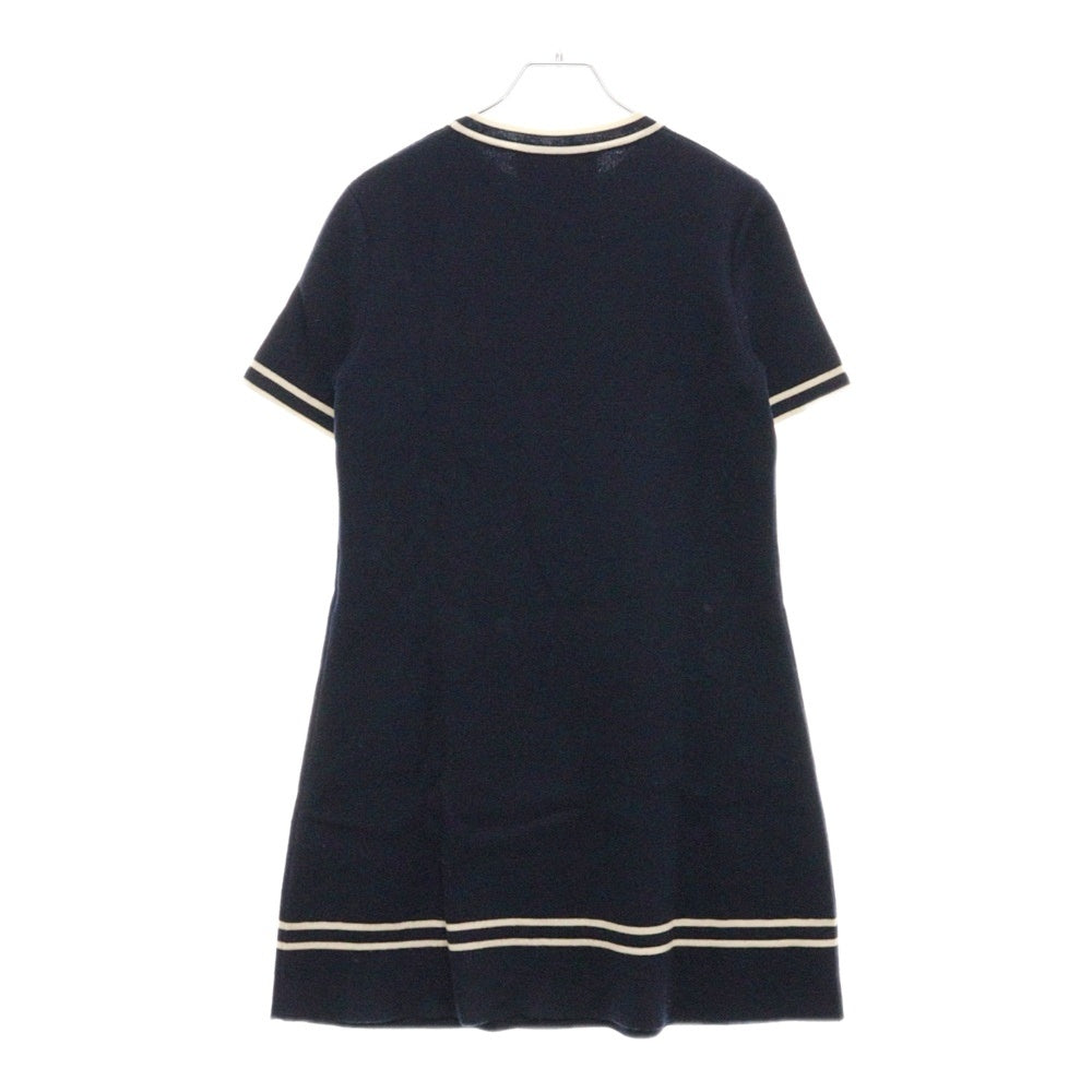 GUCCI(グッチ) GGチェーン装飾 ケーブルニット ノースリーブ ワンピース ドレス レディース ネイビー 658350 XKBVO
