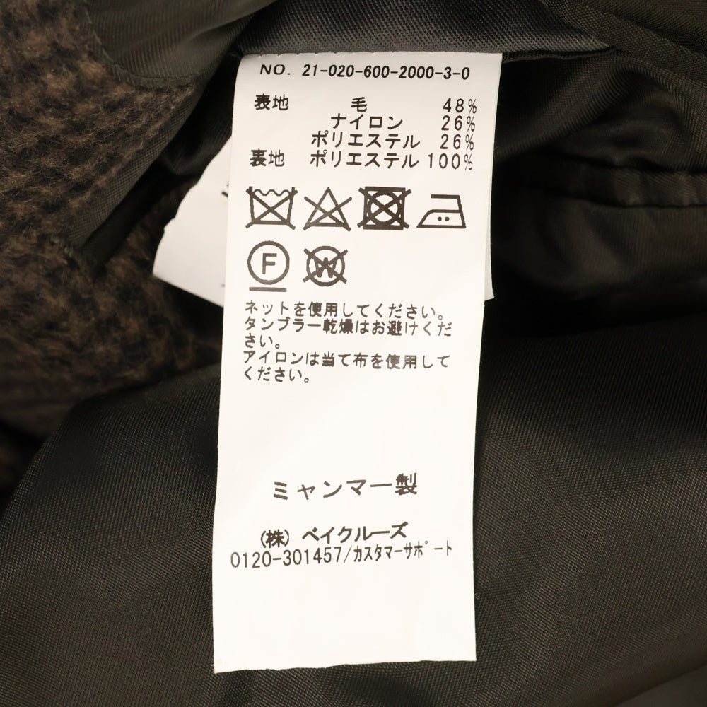 JOURNAL STANDARD(ジャーナルスタンダード) ウール チェック チェスターコート ブラウン 21-020-600-2000-3-0