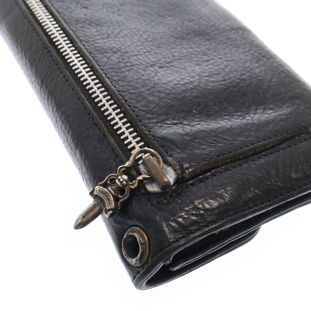 CHROME HEARTS(クロムハーツ) WAVE ウェーブ レザーウォレット 財布 ブラック BCA374