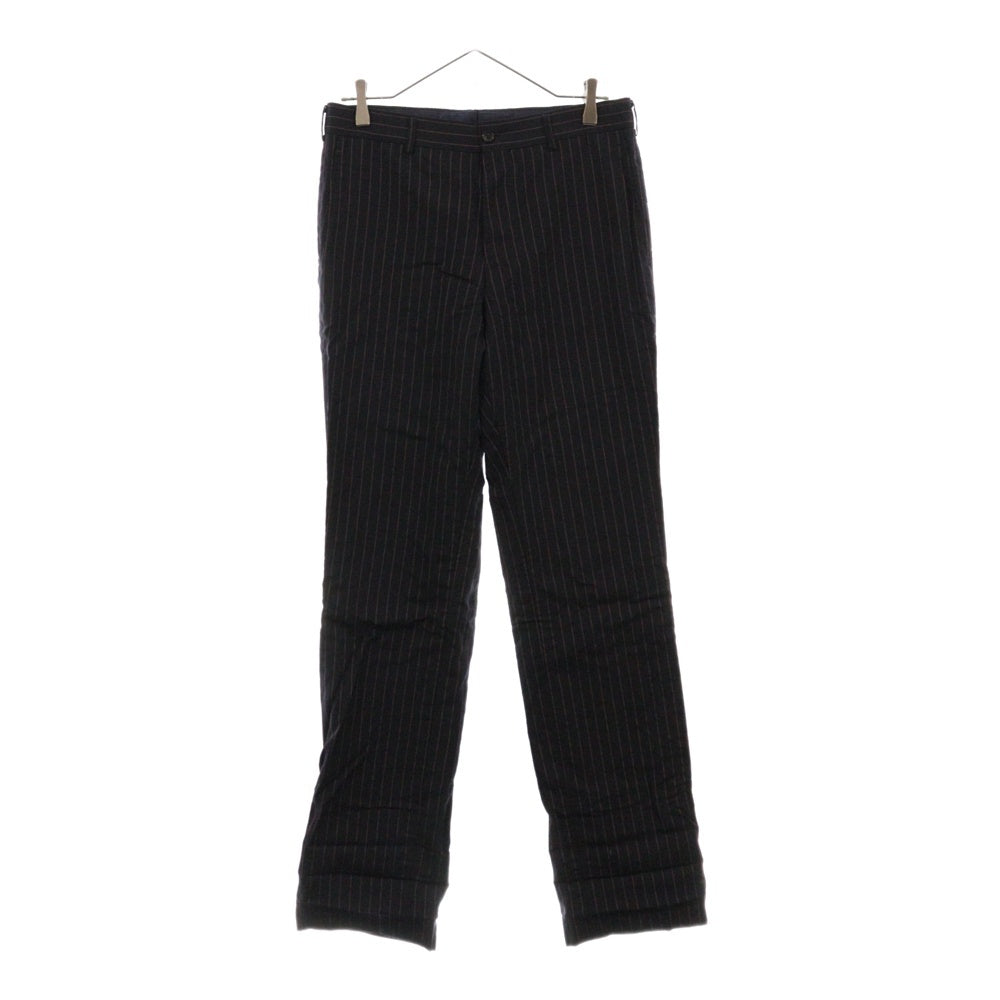COMME des GARCONS HOMME(コムデギャルソンオム) 08AW ピンストライプ 裏地ピンク スラックスパンツ ブラック HC-P036