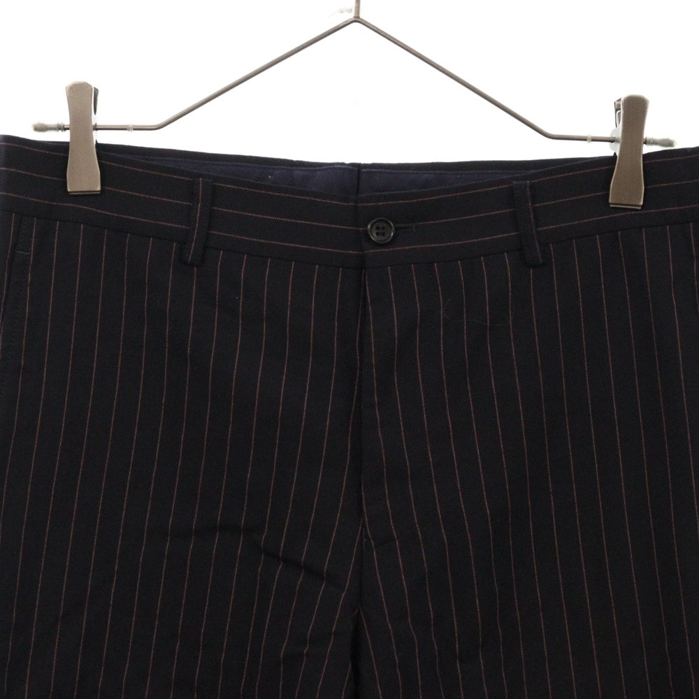 COMME des GARCONS HOMME(コムデギャルソンオム) 08AW ピンストライプ 裏地ピンク スラックスパンツ ブラック HC-P036