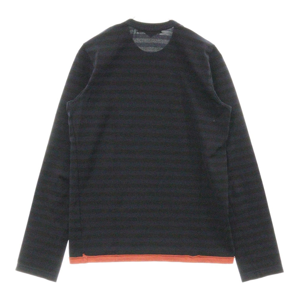 COMME des GARCONS COMME des GARCONS(コムデギャルソンコムデギャルソン) 05AW 製品染めボーダー裾切替ポリカットソー 長袖Tシャツ レディース ブラック RQ-T004
