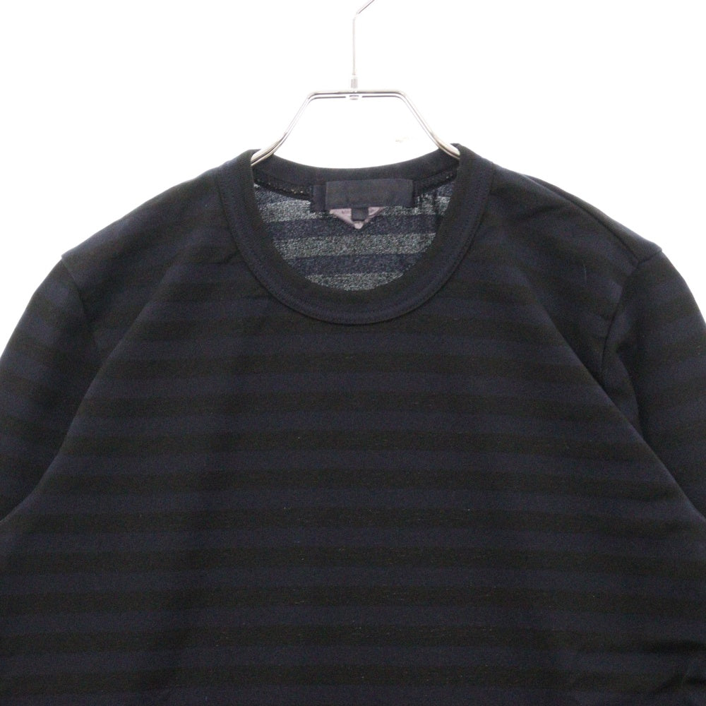 COMME des GARCONS COMME des GARCONS(コムデギャルソンコムデギャルソン) 05AW 製品染めボーダー裾切替ポリカットソー 長袖Tシャツ レディース ブラック RQ-T004