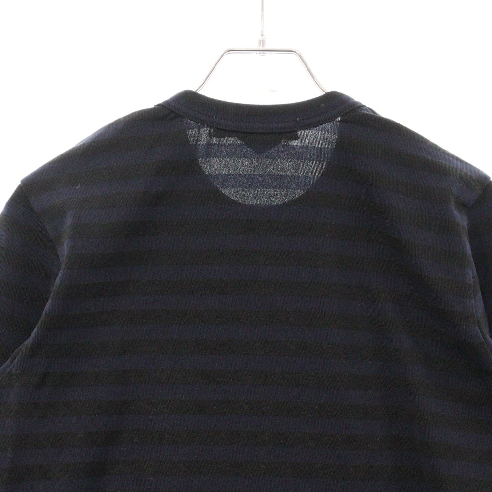 COMME des GARCONS COMME des GARCONS(コムデギャルソンコムデギャルソン) 05AW 製品染めボーダー裾切替ポリカットソー 長袖Tシャツ レディース ブラック RQ-T004