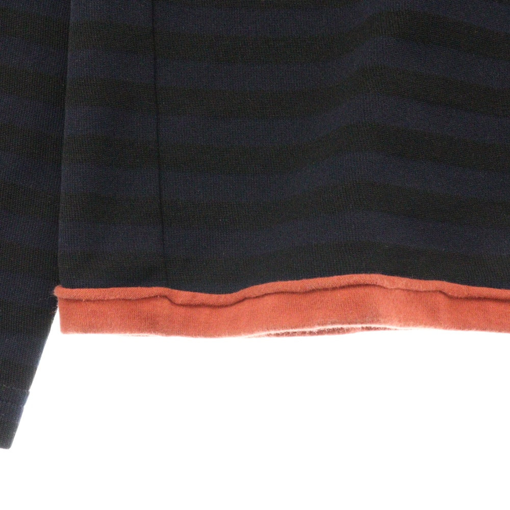 COMME des GARCONS COMME des GARCONS(コムデギャルソンコムデギャルソン) 05AW 製品染めボーダー裾切替ポリカットソー 長袖Tシャツ レディース ブラック RQ-T004