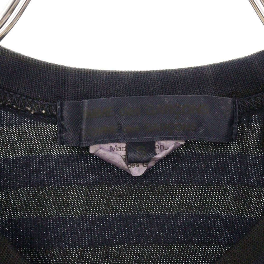 COMME des GARCONS COMME des GARCONS(コムデギャルソンコムデギャルソン) 05AW 製品染めボーダー裾切替ポリカットソー 長袖Tシャツ レディース ブラック RQ-T004