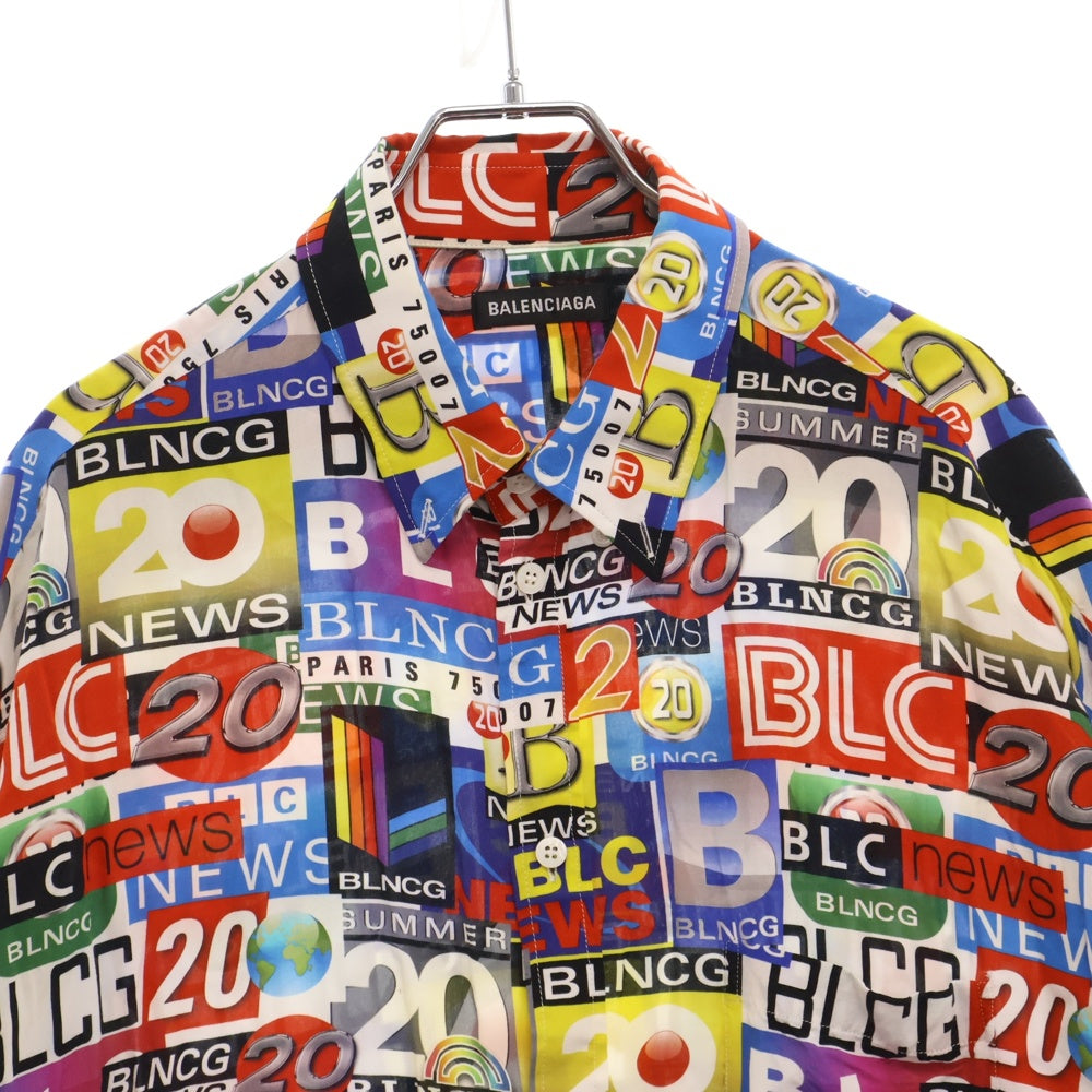 BALENCIAGA(バレンシアガ) Logo S/S Shirt ロゴ総柄 半袖シャツ マルチ 621930