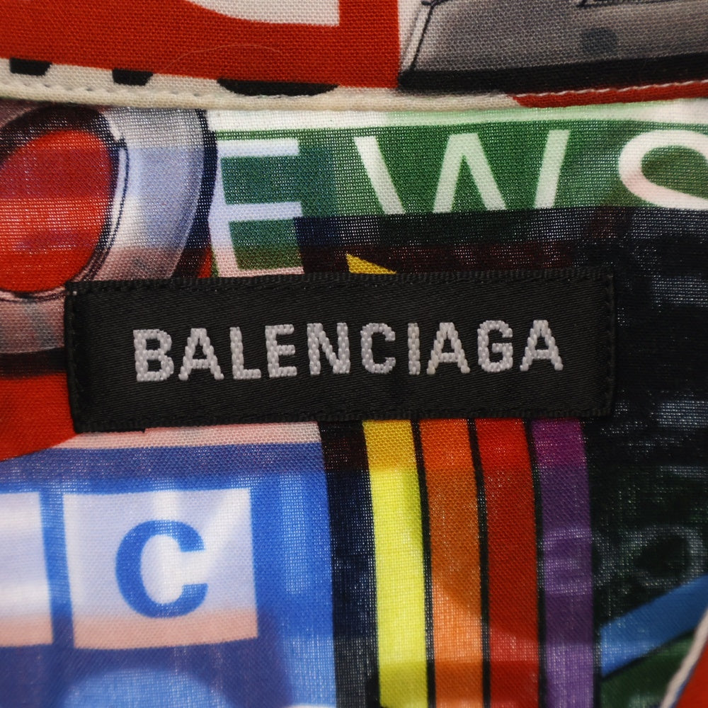 BALENCIAGA(バレンシアガ) Logo S/S Shirt ロゴ総柄 半袖シャツ マルチ 621930