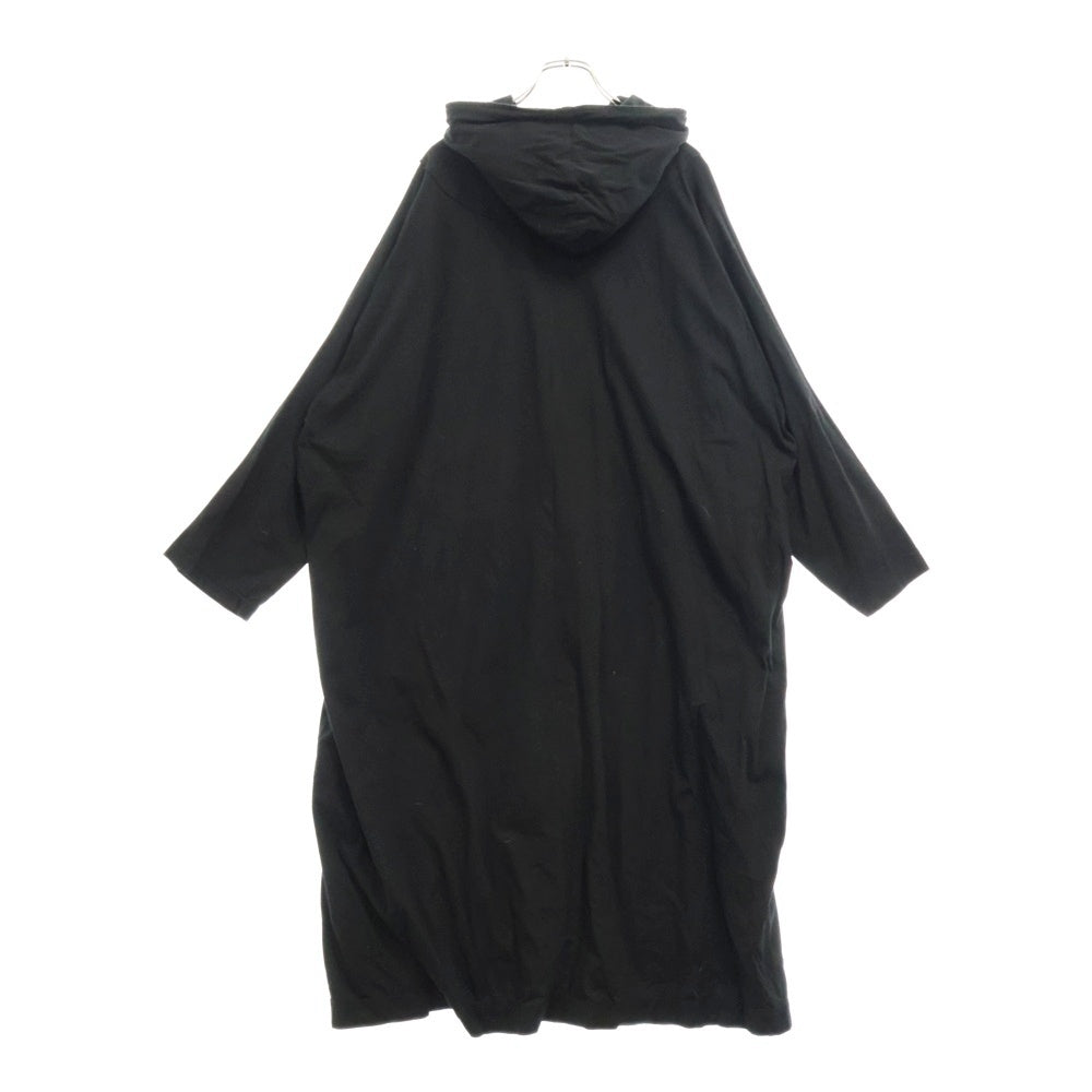 Ground Y(グラウンドワイ) 19AW Open front Big Dress With Hood 30/コットン天竺 オーバーフードドレス ブラック GA-D04-040