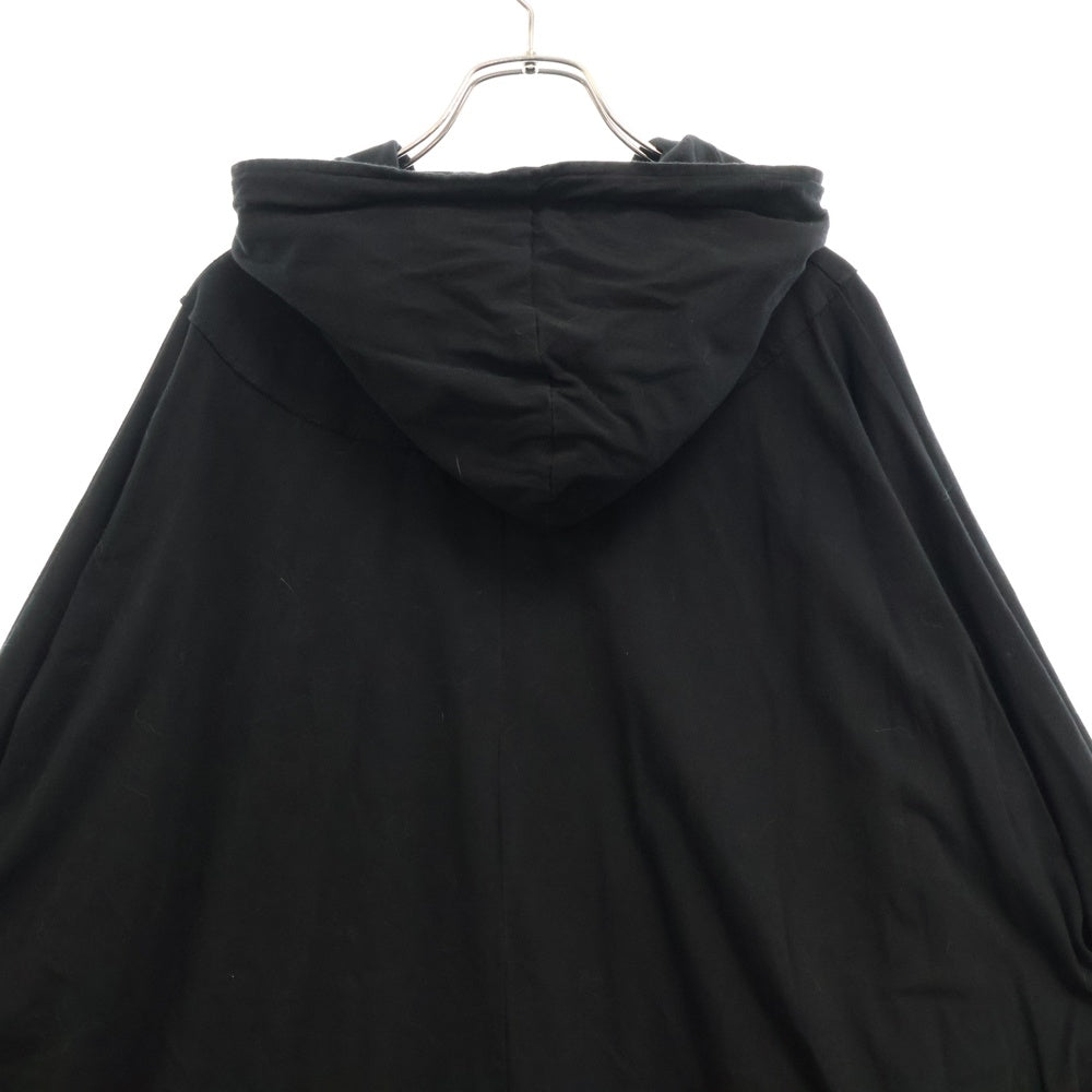 Ground Y(グラウンドワイ) 19AW Open front Big Dress With Hood 30/コットン天竺 オーバーフードドレス ブラック GA-D04-040