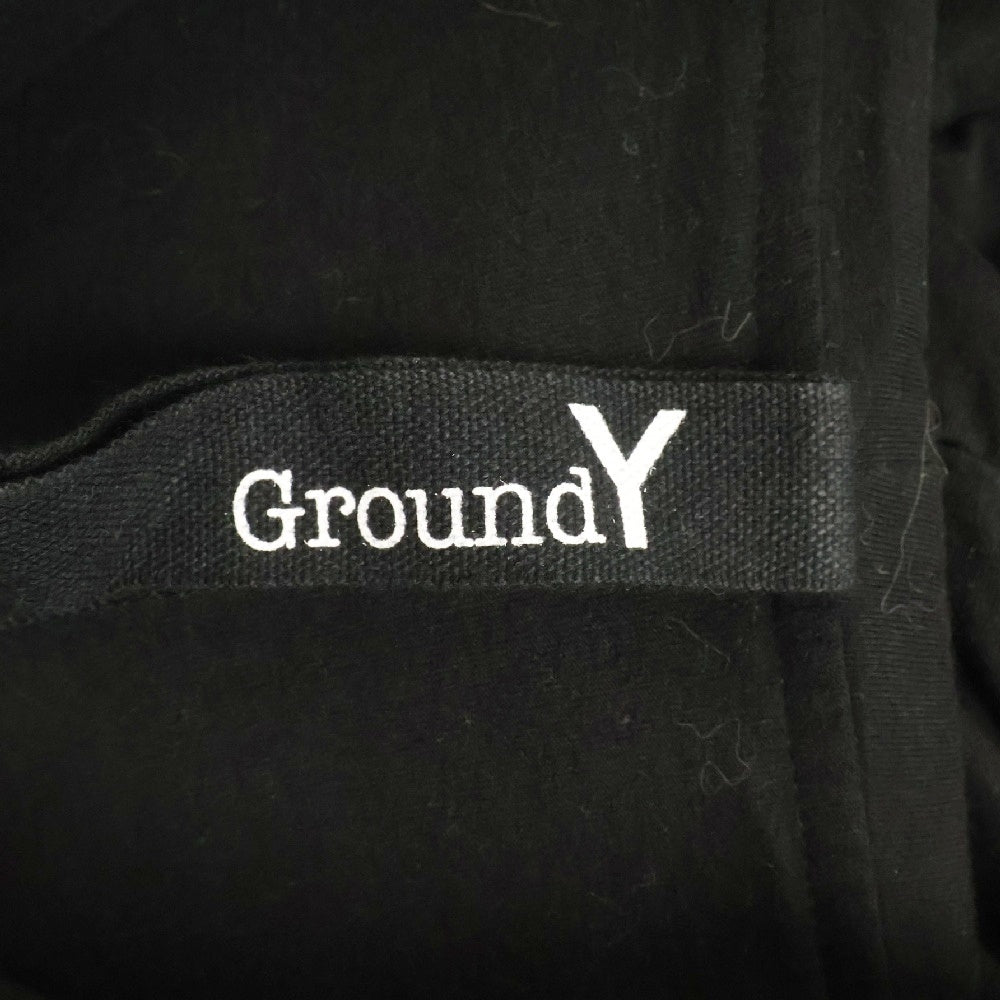 Ground Y(グラウンドワイ) 19AW Open front Big Dress With Hood 30/コットン天竺 オーバーフードドレス ブラック GA-D04-040