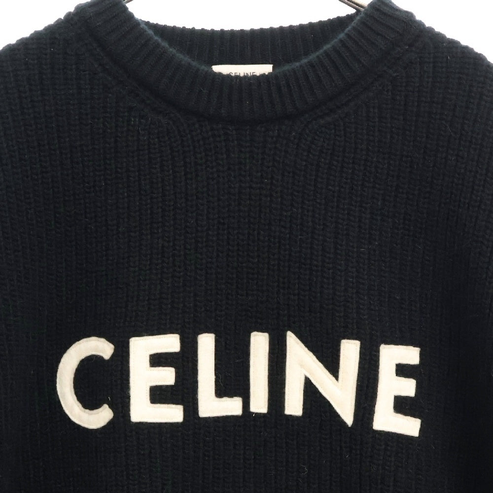 CELINE(セリーヌ) 21AW フェルトロゴ クルーネック ニットセーター ブラック 2A19R205O