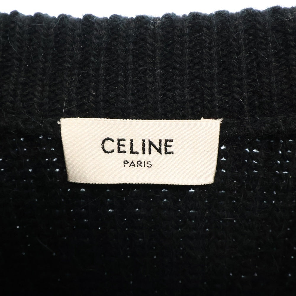 CELINE(セリーヌ) 21AW フェルトロゴ クルーネック ニットセーター ブラック 2A19R205O
