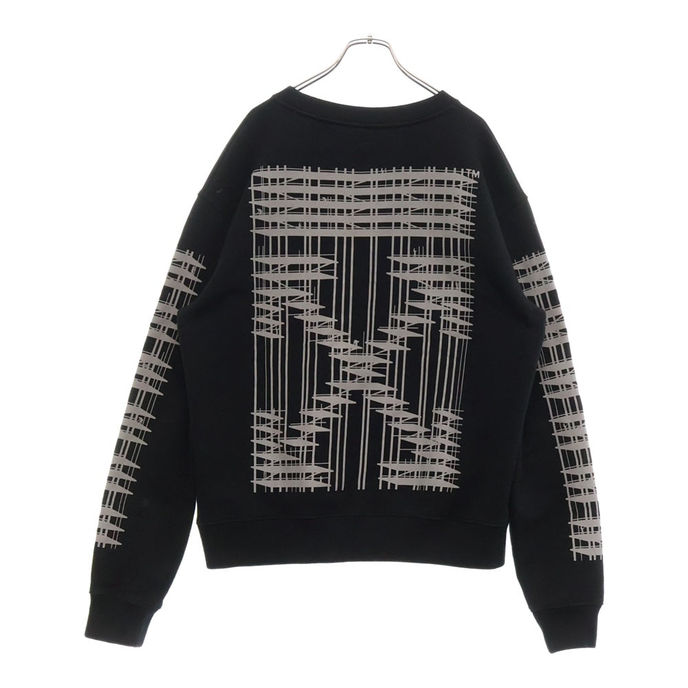 OFF-WHITE(オフホワイト) 19AW ダイアゴナル インダストリアル スリムクルーネック スウェット トレーナー ブラック OMBA025E19E30004