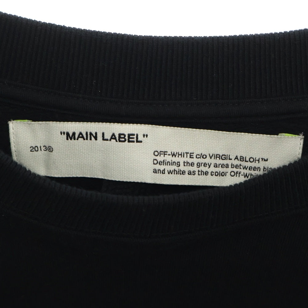 OFF-WHITE(オフホワイト) 19AW ダイアゴナル インダストリアル スリムクルーネック スウェット トレーナー ブラック OMBA025E19E30004