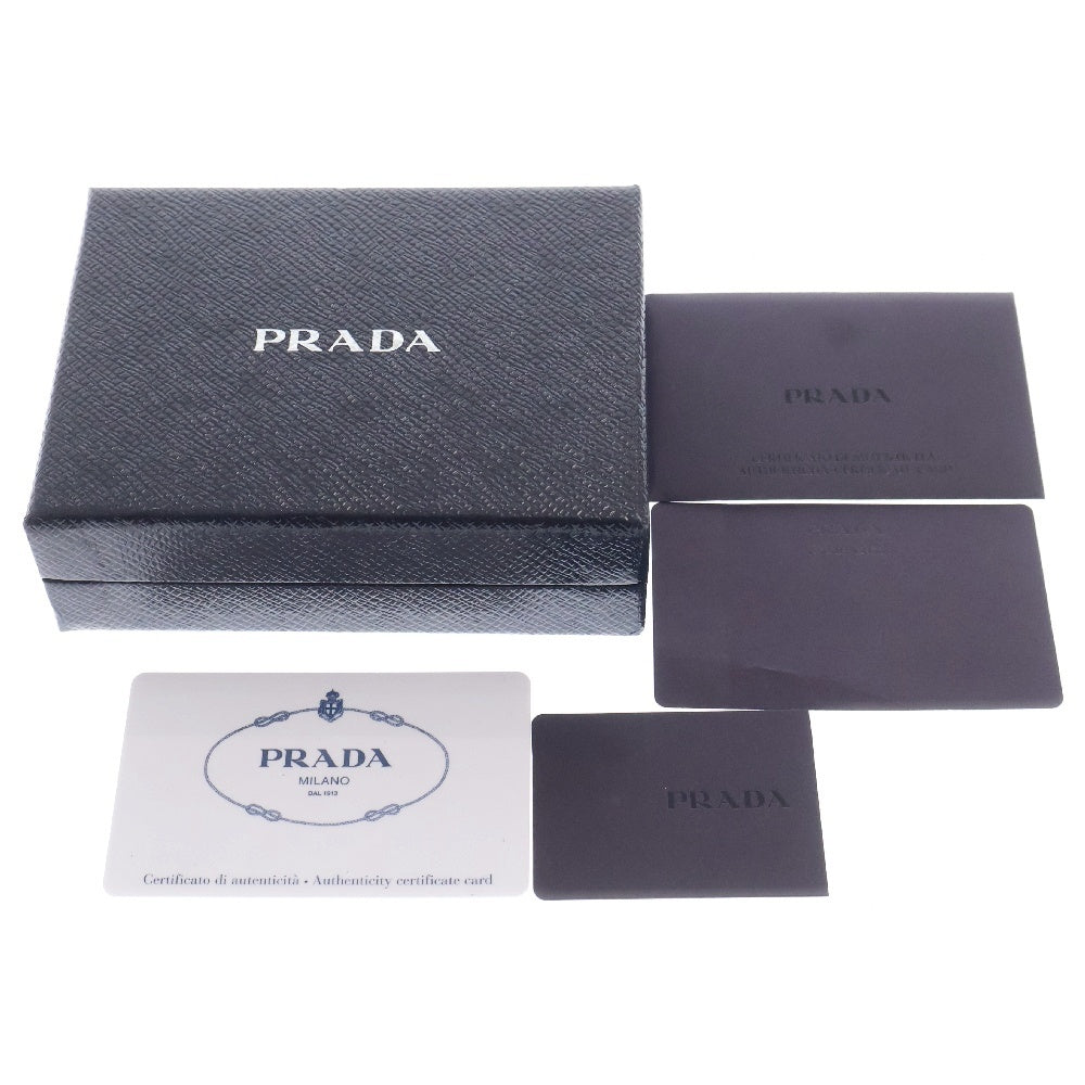 PRADA(プラダ) サフィアーノレザー カードケース 二つ折り 名刺入れ ブラック/ホワイト 2MC101