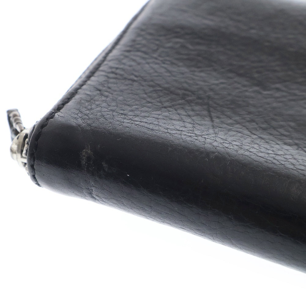 CHROME HEARTS(クロムハーツ) REC F ZIP PLANE プレーン ラウンドジップレザーウォレット 財布 ブラック BCA370
