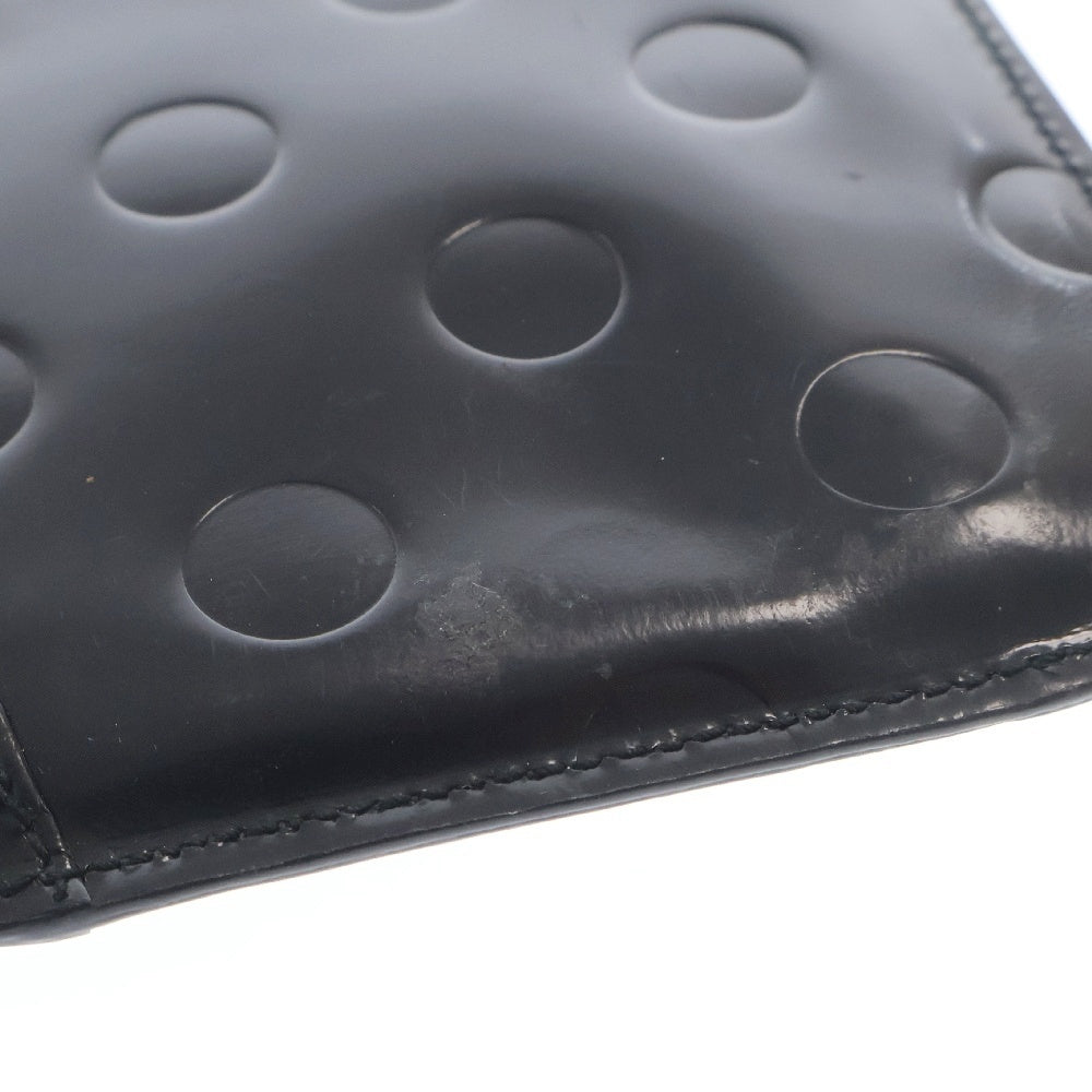 COMME des GARCONS(コムデギャルソン) POLKA DOTS EMBOSSED ポルカドット エンボス パテント レザー コインケース ウォレット 財布 ブラック SA8100NE