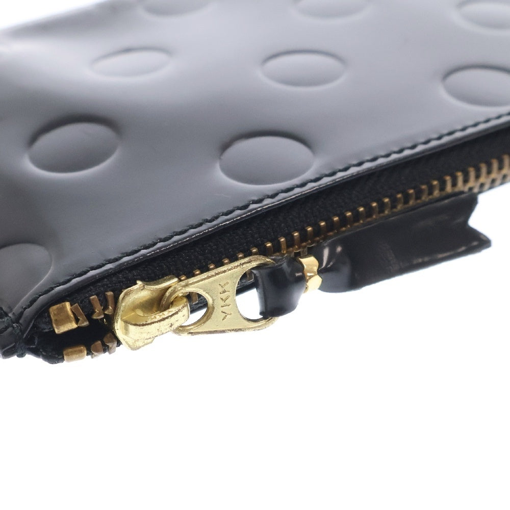 COMME des GARCONS(コムデギャルソン) POLKA DOTS EMBOSSED ポルカドット エンボス パテント レザー コインケース ウォレット 財布 ブラック SA8100NE