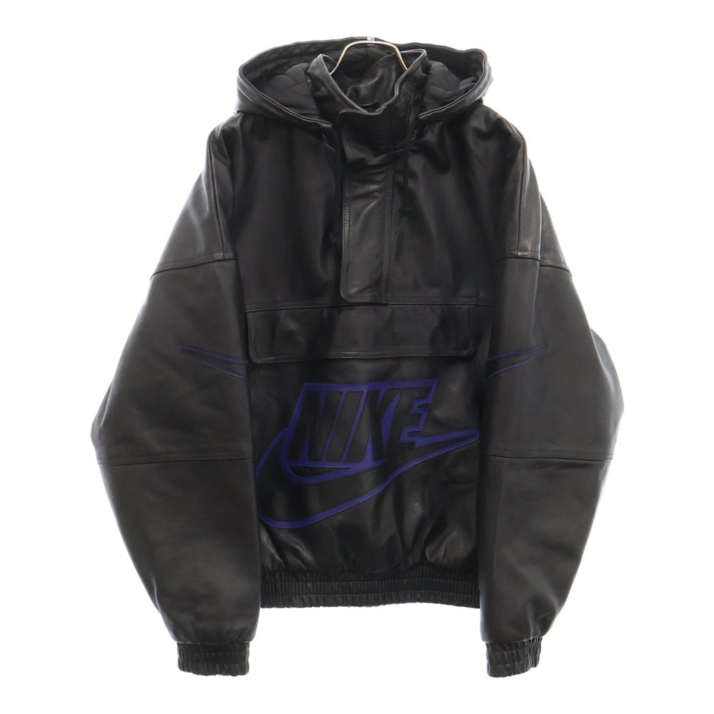 SUPREME(シュプリーム) 19AW ×NIKE Leather Anorak Bomber Jacket ナイキ レザー アノラック ボンバージャケット ブラック CK6218-010