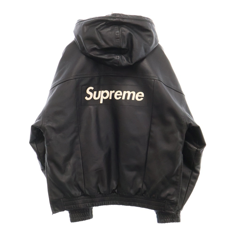 SUPREME(シュプリーム) 19AW ×NIKE Leather Anorak Bomber Jacket ナイキ レザー アノラック ボンバージャケット ブラック CK6218-010
