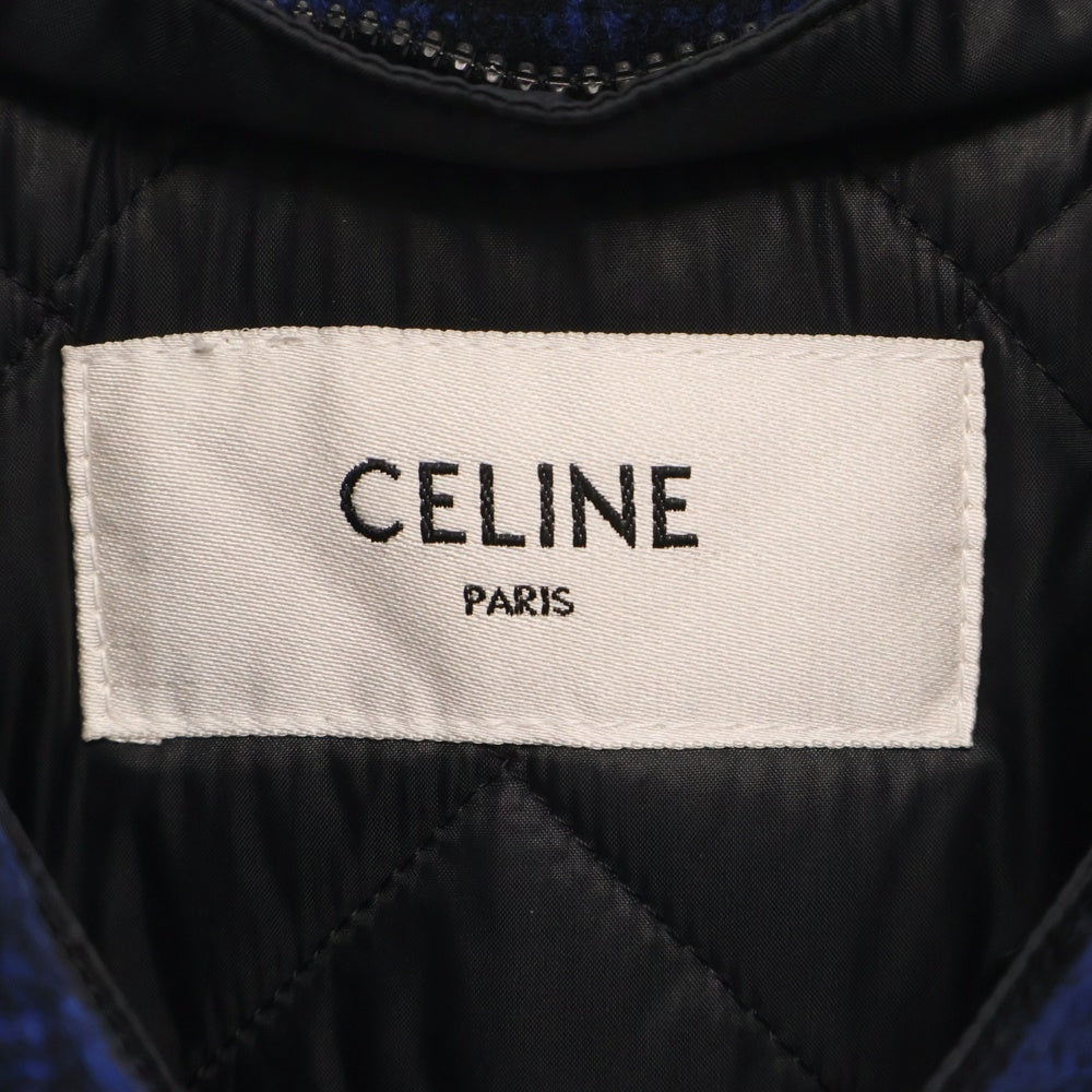 CELINE(セリーヌ) 22AW 長袖パディッドチェックシャツ ブルー/ブラック 2W410994R