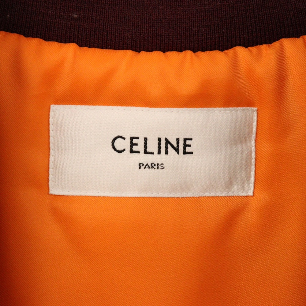 CELINE(セリーヌ) エディ期 ライトストーンナイロン中綿ジップアップジャケット バーガンディ 2W783396E