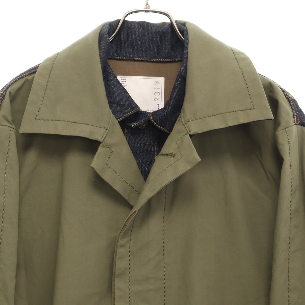 Sacai(サカイ) 【SAMPLE】 20AW 再構築 デニム ミリタリードッキングコート カーキ/インディゴ