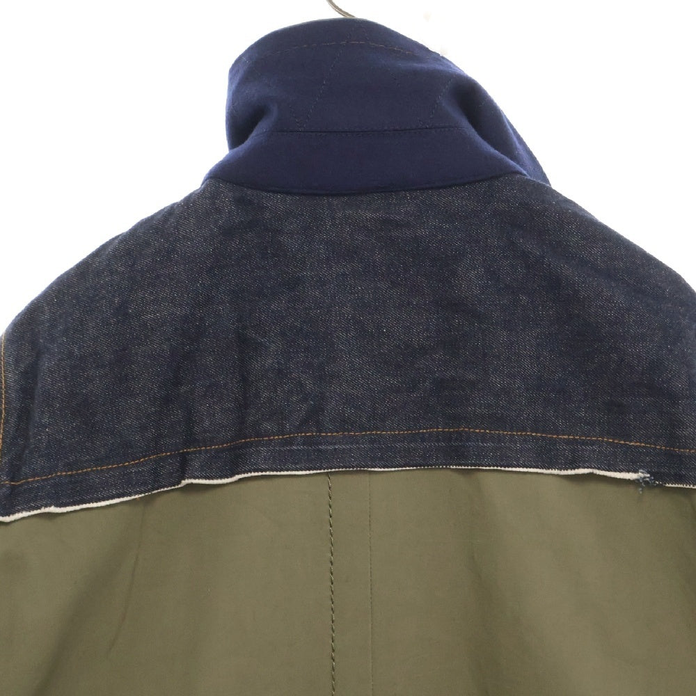Sacai(サカイ) 【SAMPLE】 20AW 再構築 デニム ミリタリードッキングコート カーキ/インディゴ