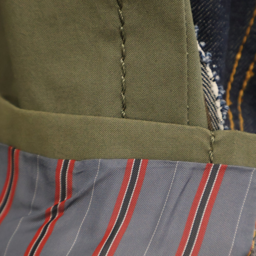 Sacai(サカイ) 【SAMPLE】 20AW 再構築 デニム ミリタリードッキングコート カーキ/インディゴ