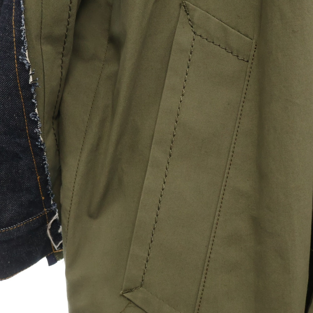 Sacai(サカイ) 【SAMPLE】 20AW 再構築 デニム ミリタリードッキングコート カーキ/インディゴ