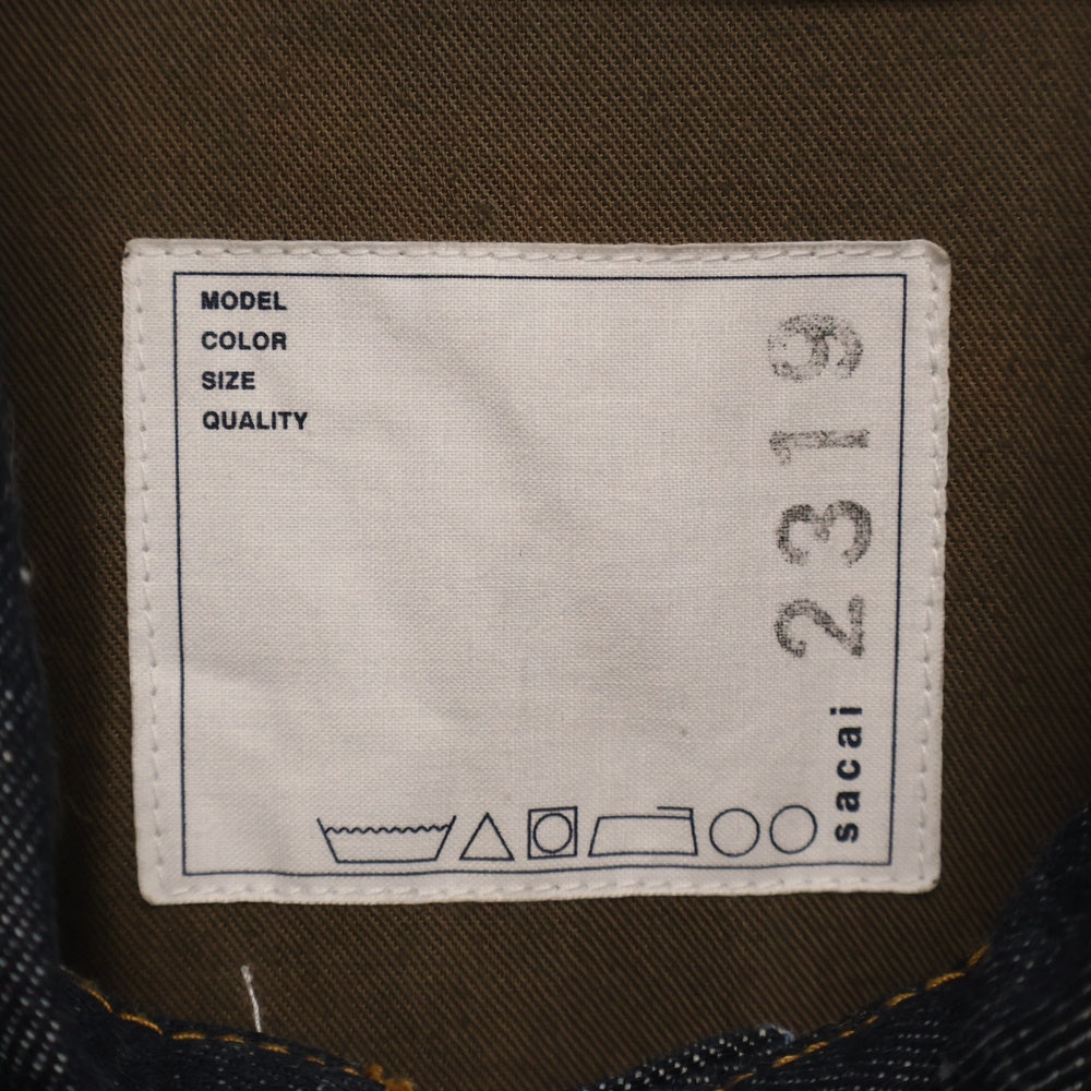 Sacai(サカイ) 【SAMPLE】 20AW 再構築 デニム ミリタリードッキングコート カーキ/インディゴ
