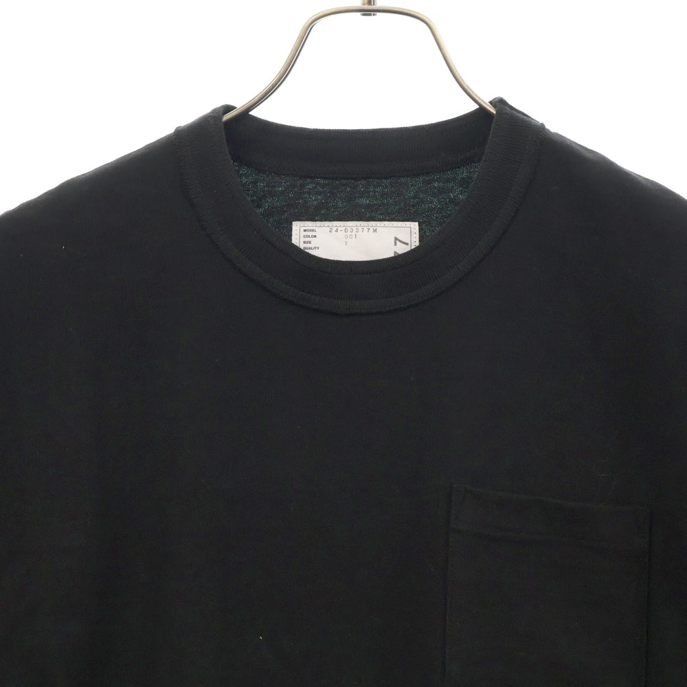Sacai(サカイ) 24SS Cotton Jersey T-Shirt コットンジャージー半袖Tシャツ ブラック 24-03377M