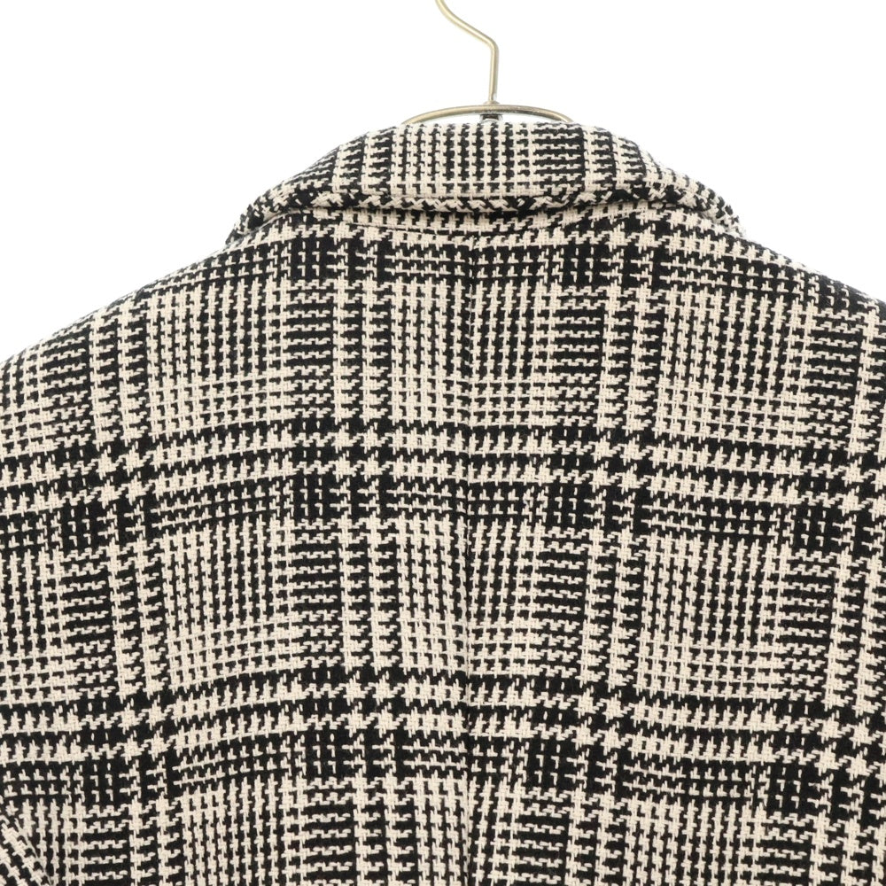 OFF-WHITE(オフホワイト) 17AW ウール ベルテッド チェック チェスターコート ブラック/ホワイト レディース OWEA107F17682166