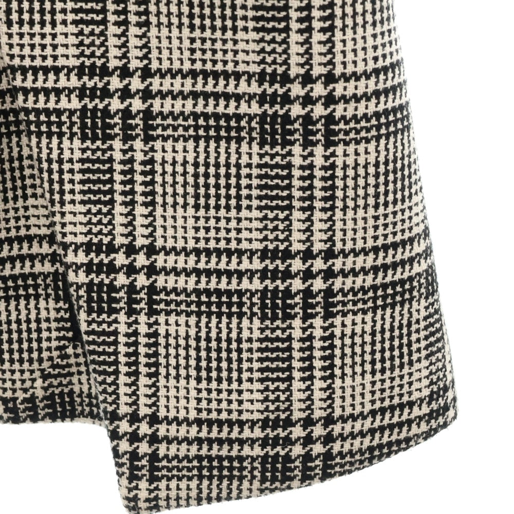 OFF-WHITE(オフホワイト) 17AW ウール ベルテッド チェック チェスターコート ブラック/ホワイト レディース OWEA107F17682166