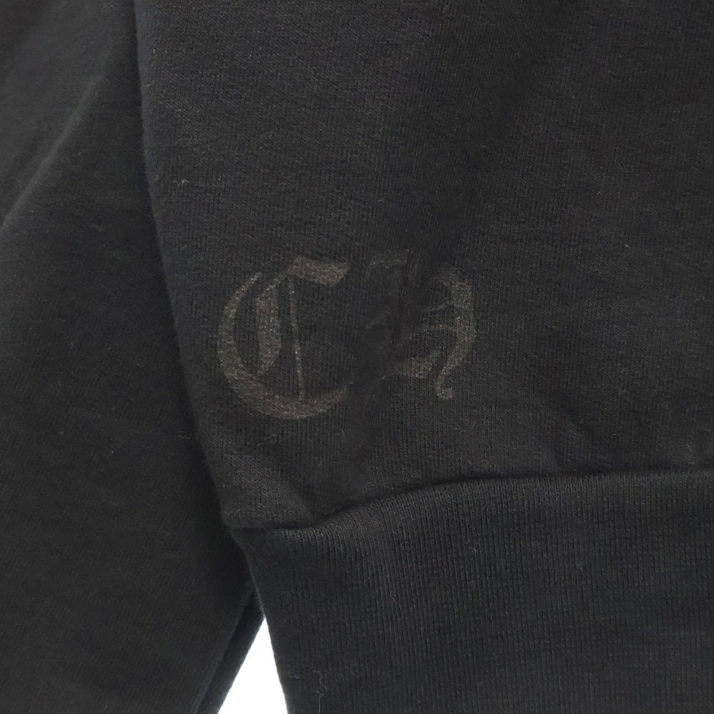 CHROME HEARTS(クロムハーツ) Horseshoe Crewneck Sweatshirt ホースシュープリント 袖フローラル クルーネックスウェットトレーナー ブラック
