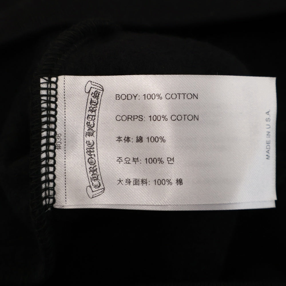CHROME HEARTS(クロムハーツ) Horseshoe Crewneck Sweatshirt ホースシュープリント 袖フローラル クルーネックスウェットトレーナー ブラック