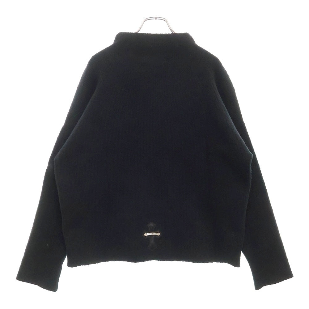 CHROME HEARTS(クロムハーツ) ハラコクロスパッチ ハイネック ニットセーター ブラック