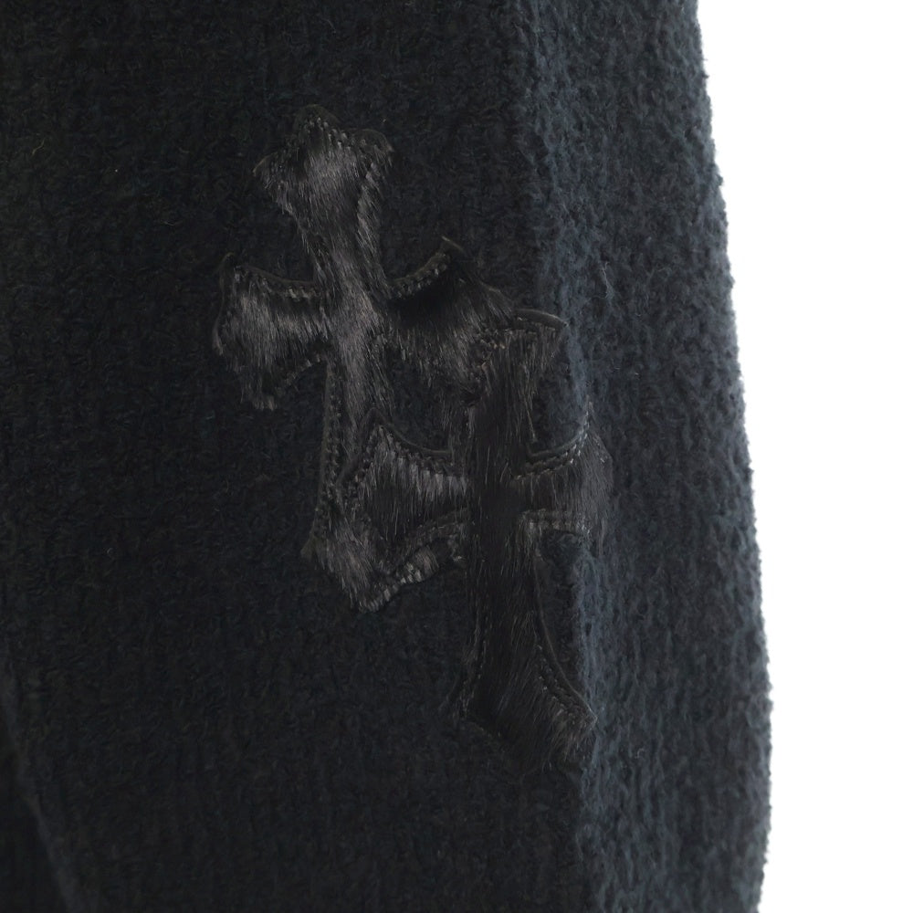 CHROME HEARTS(クロムハーツ) ハラコクロスパッチ ハイネック ニットセーター ブラック