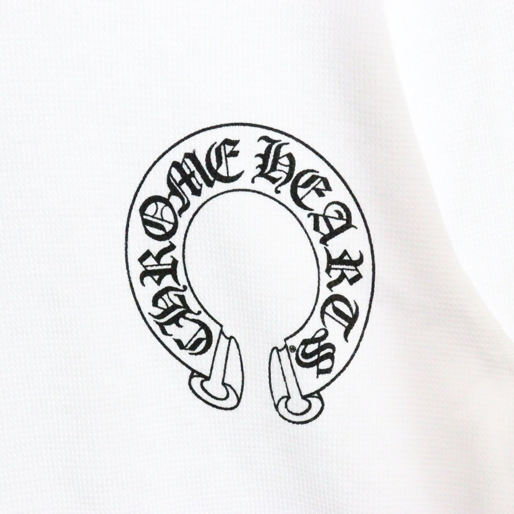 CHROME HEARTS(クロムハーツ) Horseshoe Arm Floral Thermal L/S Tee ホースシュー アームフローラル サーマル長袖Tシャツ ロンT ホワイト