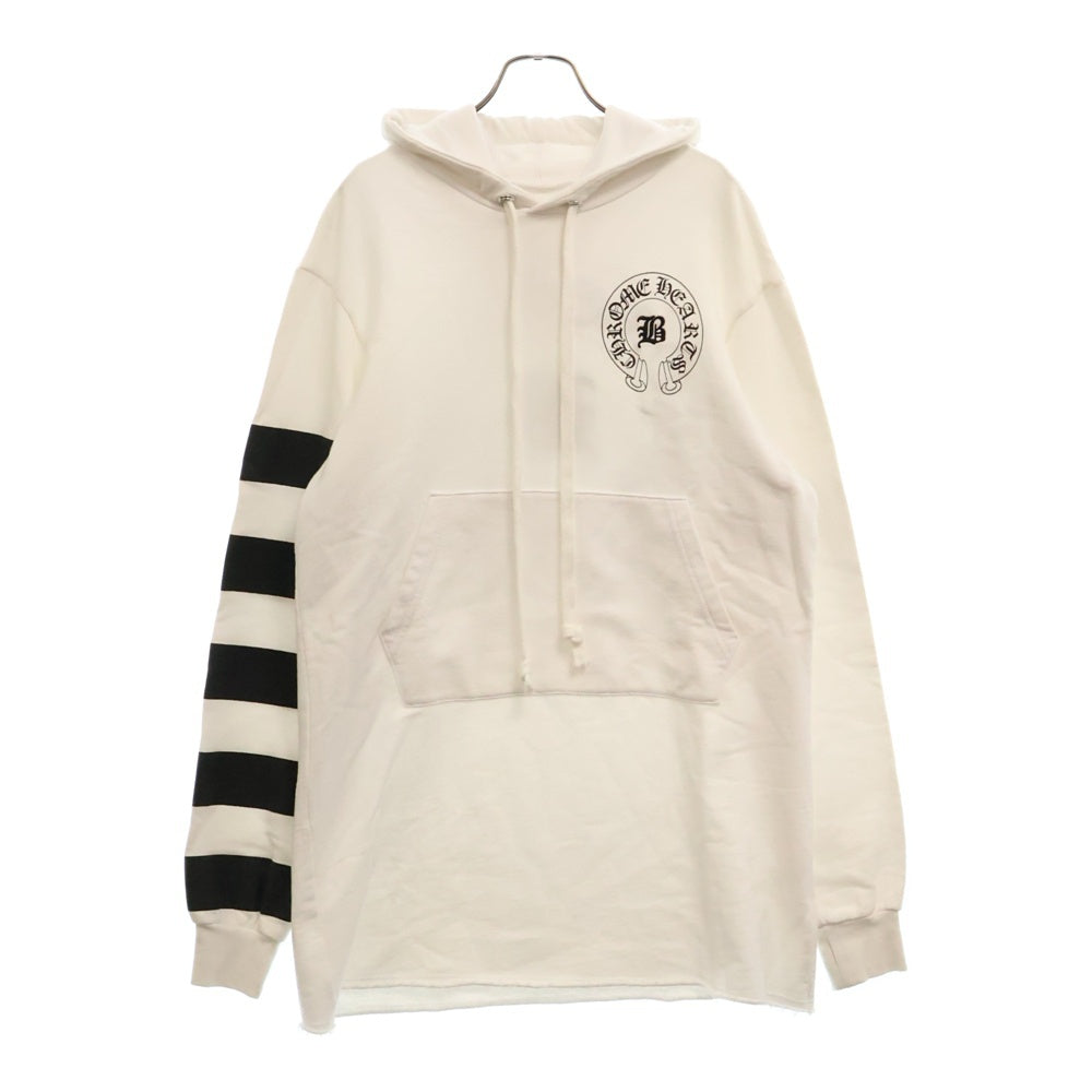 CHROME HEARTS(クロムハーツ) BELLA HD PLVR ベラ・ハディット ホースシュー プリント カットオフ スウェット プルオーバーパーカー ホワイト