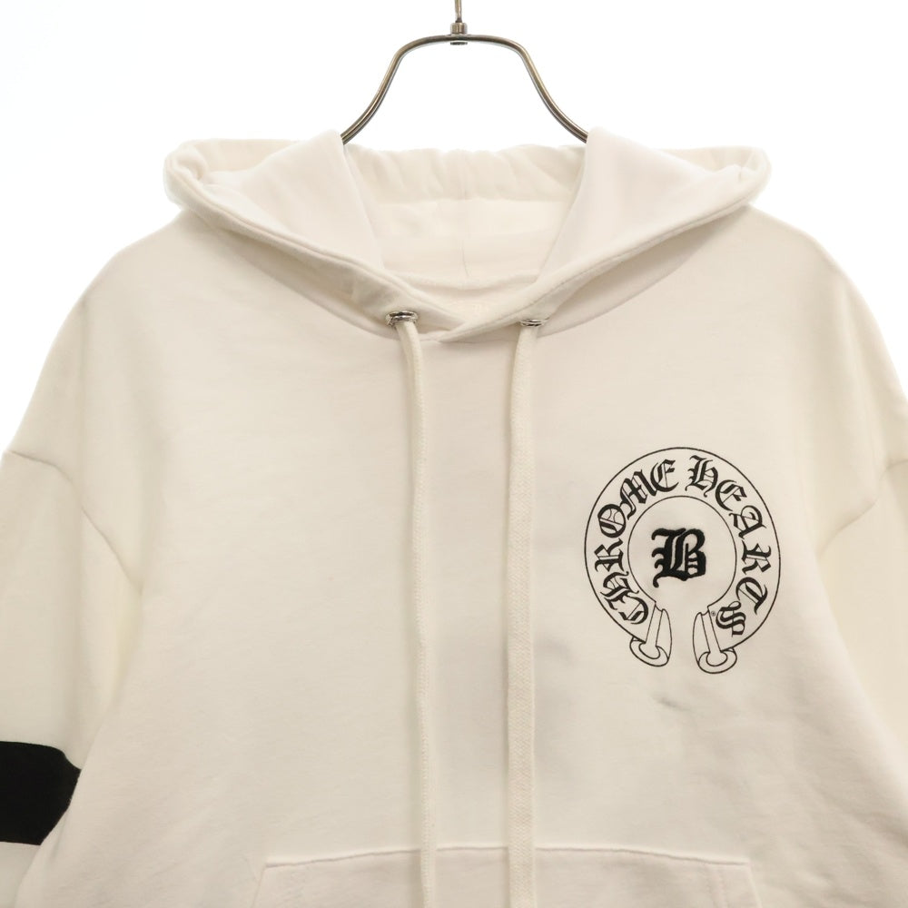 CHROME HEARTS(クロムハーツ) BELLA HD PLVR ベラ・ハディット ホースシュー プリント カットオフ スウェット プルオーバーパーカー ホワイト