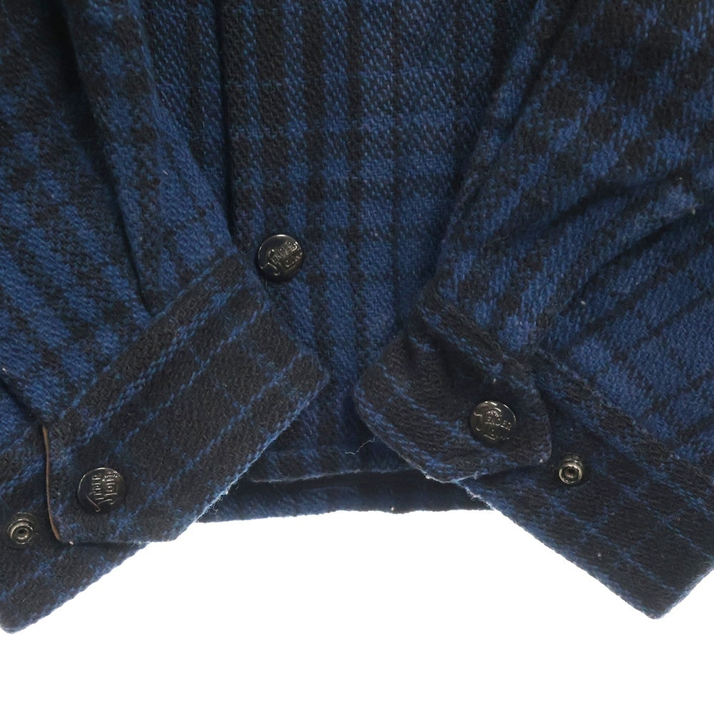 TENDERLOIN(テンダーロイン) 11AW T-BEAR WOOL JKT ベア ウール チェック ジャケット ブルー