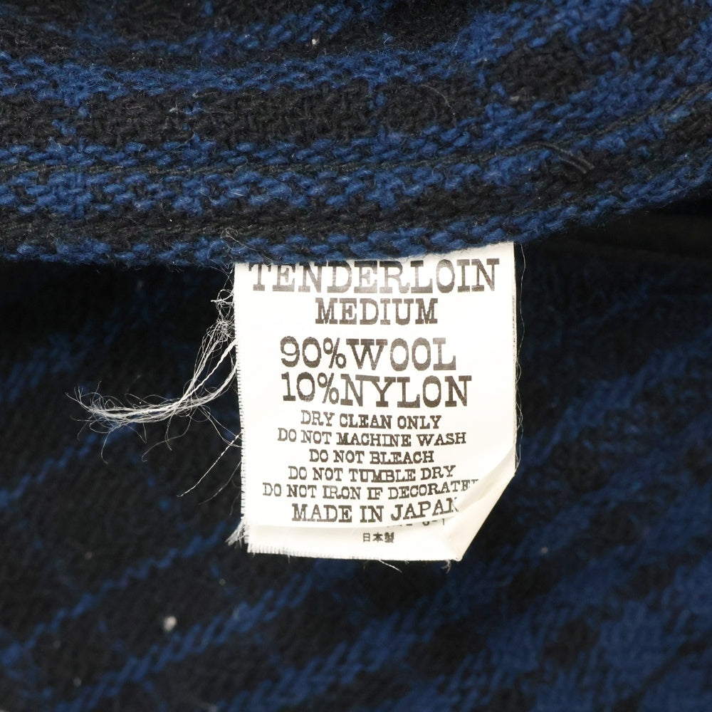 TENDERLOIN(テンダーロイン) 11AW T-BEAR WOOL JKT ベア ウール チェック ジャケット ブルー