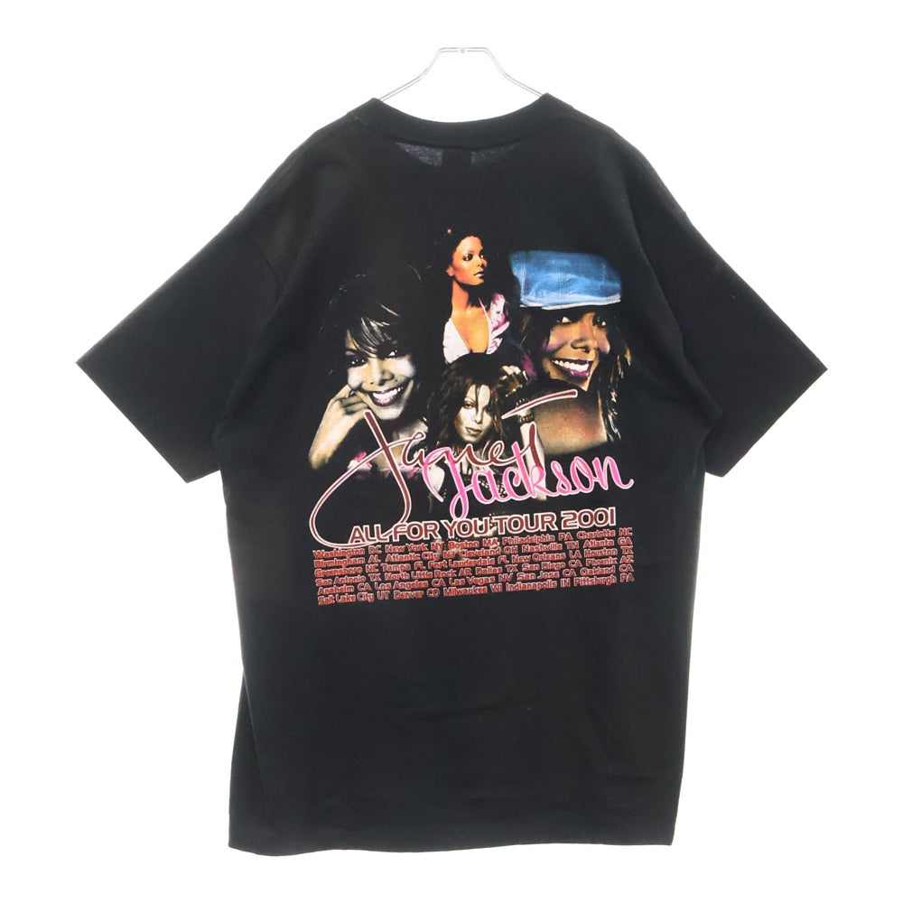 VINTAGE(ヴィンテージ) 00s JANET JACKSON ALL FOR YOU TOUR ジャネットジャクソン ツアー 両面プリント 半袖Tシャツ カットソー ブラック