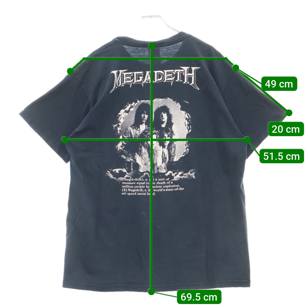 VINTAGE(ヴィンテージ) 90s MEGADETH SYMPHONY OF DISTRUCTION メガデス 狂乱のシンフォニー 両面プリント 半袖Tシャツ カットソー ブラック