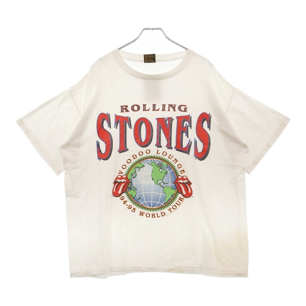 VINTAGE(ヴィンテージ) 90s ROLLING STONES VOODOO LOUNGE TOUR ローリングストーンズ ツアー プリント 半袖Tシャツ カットソー ホワイト