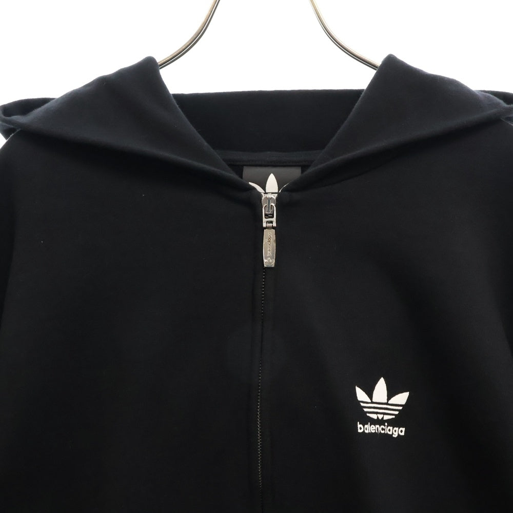 BALENCIAGA(バレンシアガ) 23SS×adidas ZIP-UP HOODIE アディダス サイドラインジップアップパーカー ブラック 723754