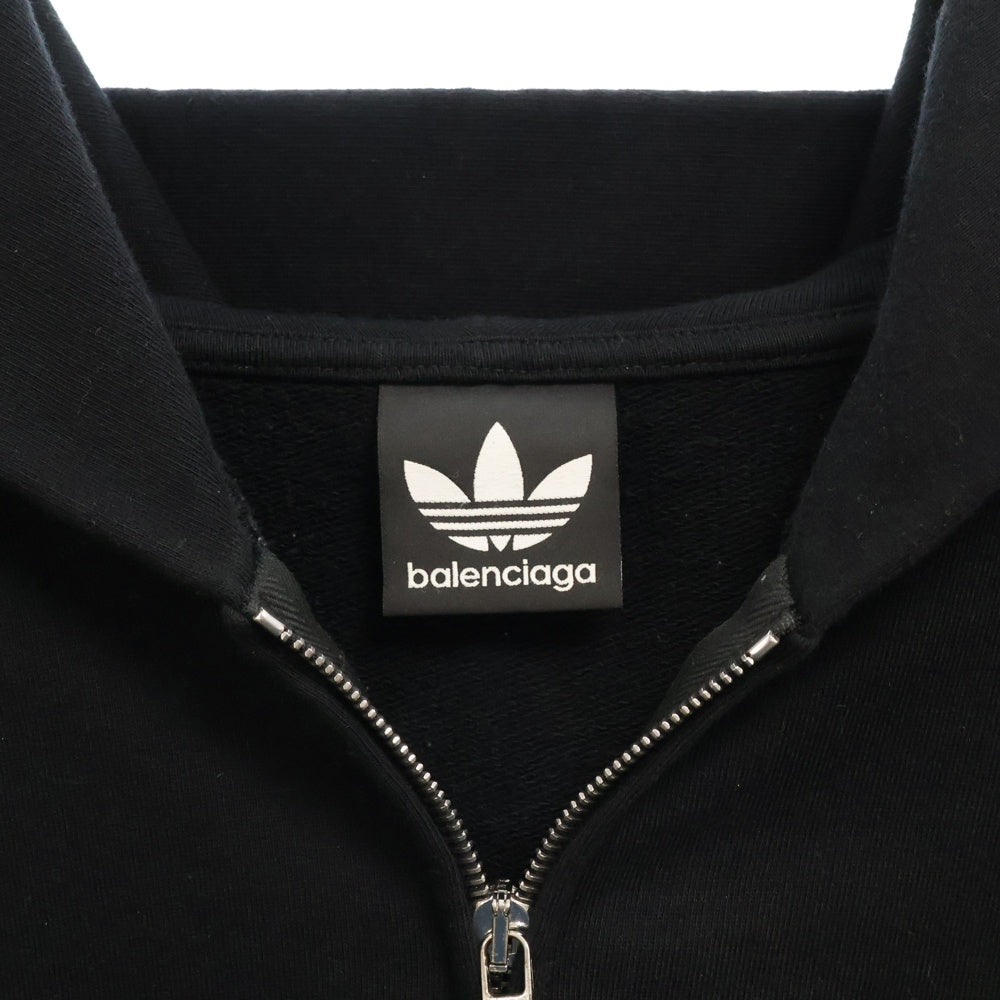 BALENCIAGA(バレンシアガ) 23SS×adidas ZIP-UP HOODIE アディダス サイドラインジップアップパーカー ブラック 723754
