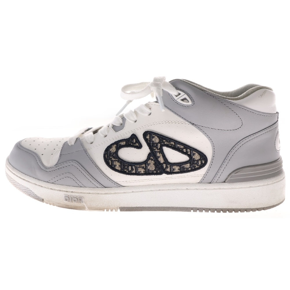 DIOR(ディオール) B57 MID TOP CALF DO JACQUARD ミッドトップ カーフレザー ジャガード スニーカーシューズ グレー/ホワイト 3SH141ZXU86043